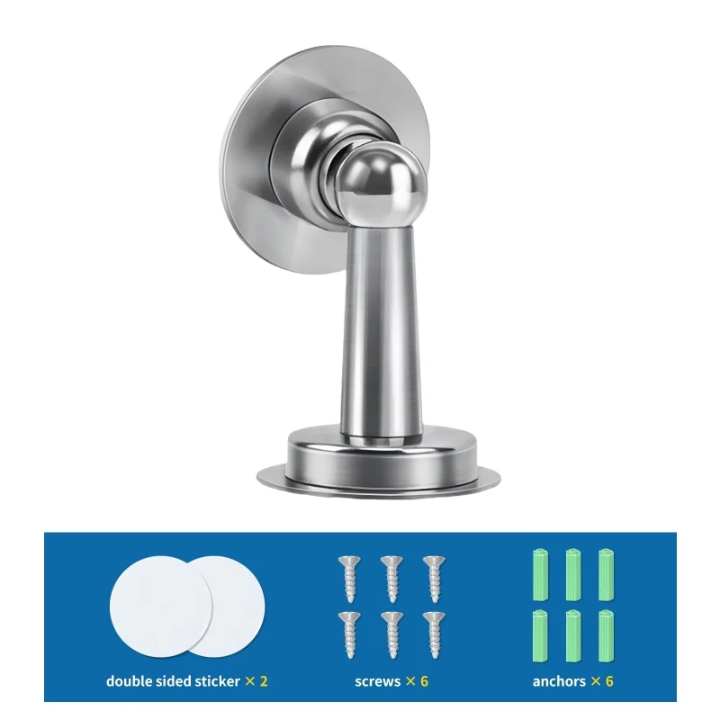 LATERN 2Pcs Stainless Steel Door Stoppers, 7.5CM Wall Mount Door