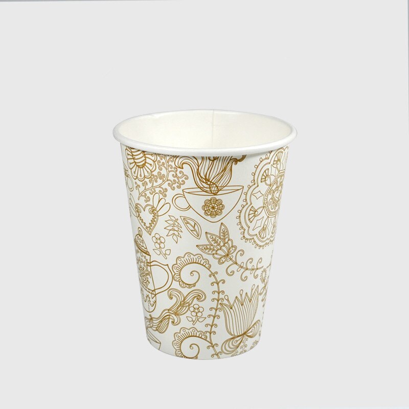 50pcs disposable coffee cup 8oz 12oz 16oz afternoon tea cold drink takeaway packaging cup with lid: Cup / 250ml 8OZ 50pcs