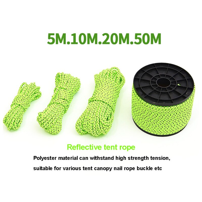 Reflective Nylon Cord Guyline Ropes Tent For Campi... – Grandado