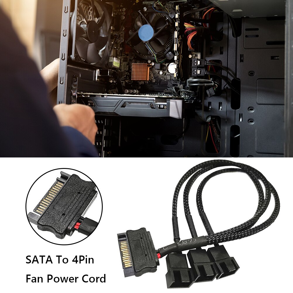 SATA 1 To 3 4 5 4-pin Power Cord 12V PC Cooling Fan Splitter Converter SATA to 4Pin Fan Power Cord Computer Power Adapter Cable