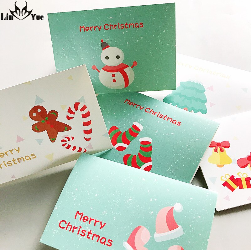 Mix Designs Merry Christmas Message Card Santa Snowman DIY Decoration Party Invitations Letter Greeting Cards