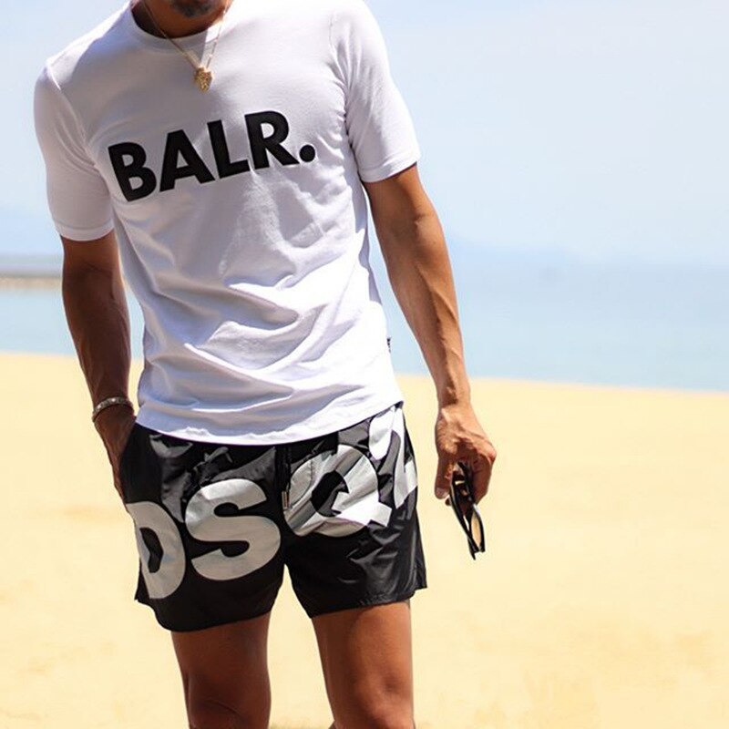 Ropa Hombre – pantalon de plage en Polyester pour hommes, imprimé de lettres, short de natation,