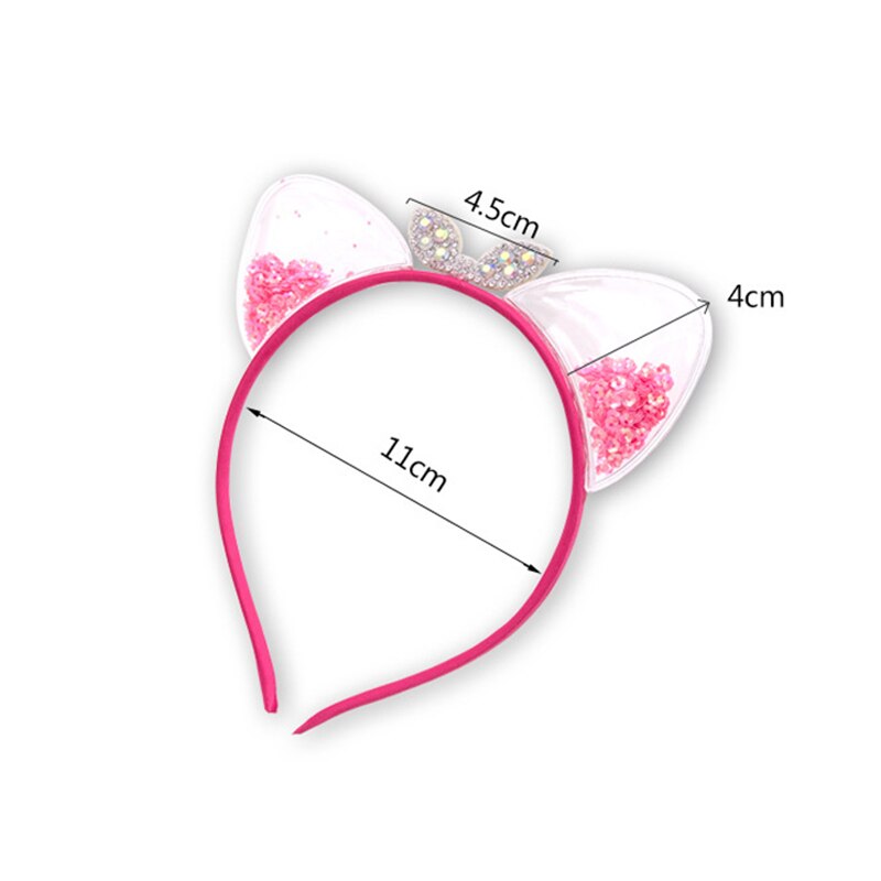 Cute Shiny Sequins Cat Ears Headband Baby Girls Princess Hairbands Kid Hair Accessories Party Hair Hoop Hairbands Christmas
