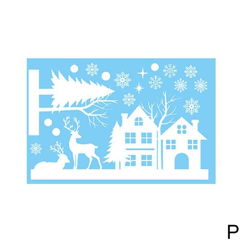 Kerststickers muurstickers statische stickers raamstickers kerstman eland vitrinekast: P