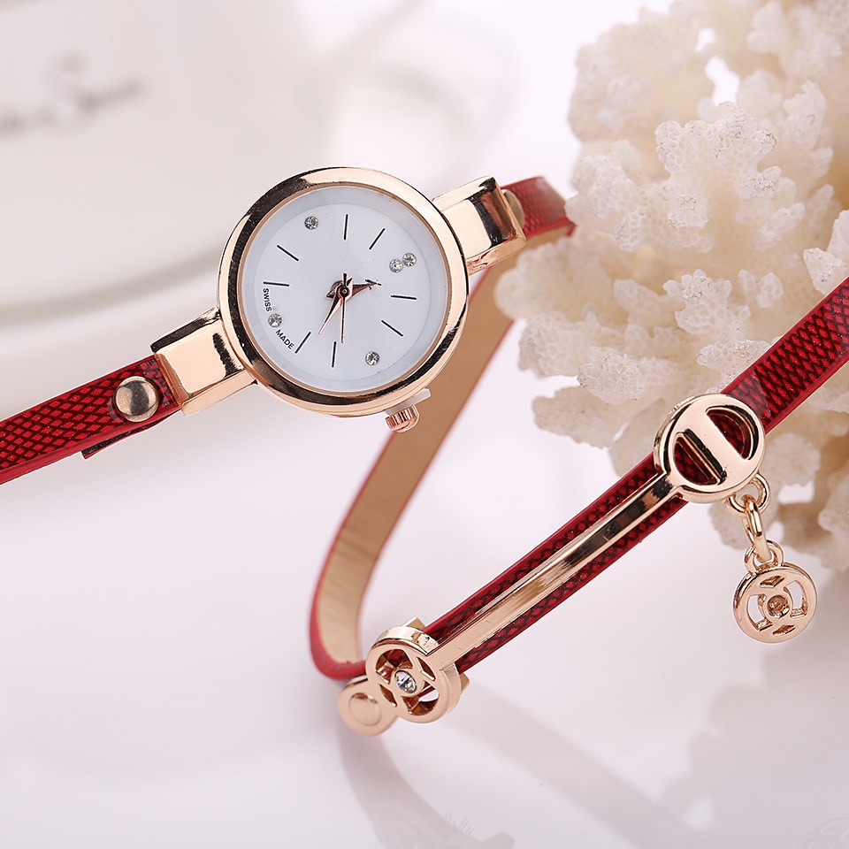 Reloj de pulsera con correa de Metal para mujer, de cuarzo, de ,