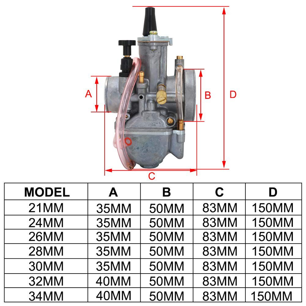 Motorcycle PWK 36mm Carburetor Universal Motor Scooter Bike 125 to 300cc engine For Keihin