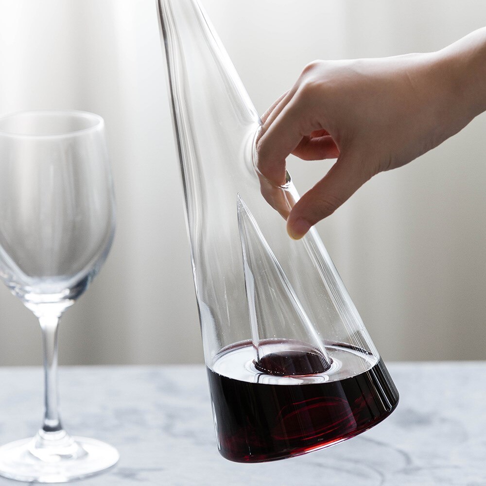 Botella de vino de cristal de pirámide creativa, 350-700 Ml, hecha a mano, para familiar