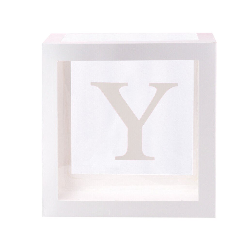 Lettre A-Z Cube Transparent coffrets enfant anniversaire bébé douche fête décoration emballage buffalo plaid emballage boîte: Y