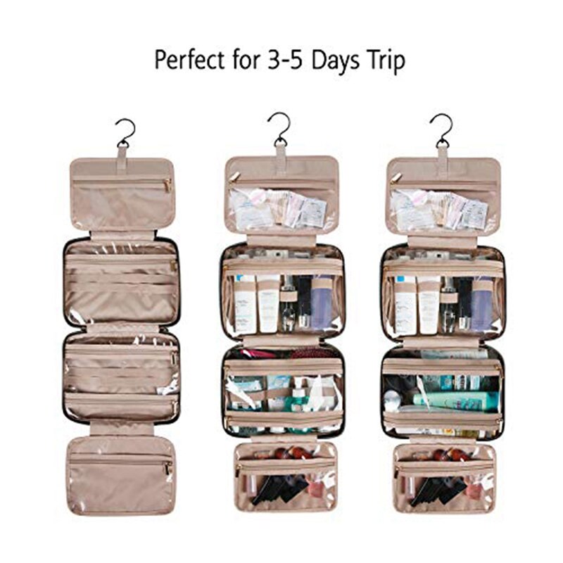 Jhd-rejse toilettaske med hængekrog makeup kosmetikpose rejsearrangør bærbar badeværelse opbevaringspose kosmetikpose