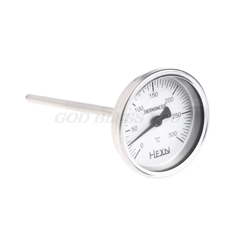 OOTDTY Stainless Steel 304 bi-metallic Thermometer 0-50~300 degrees, Probe length L=100, 1/4"PT Thread WSS-303: 300 degree