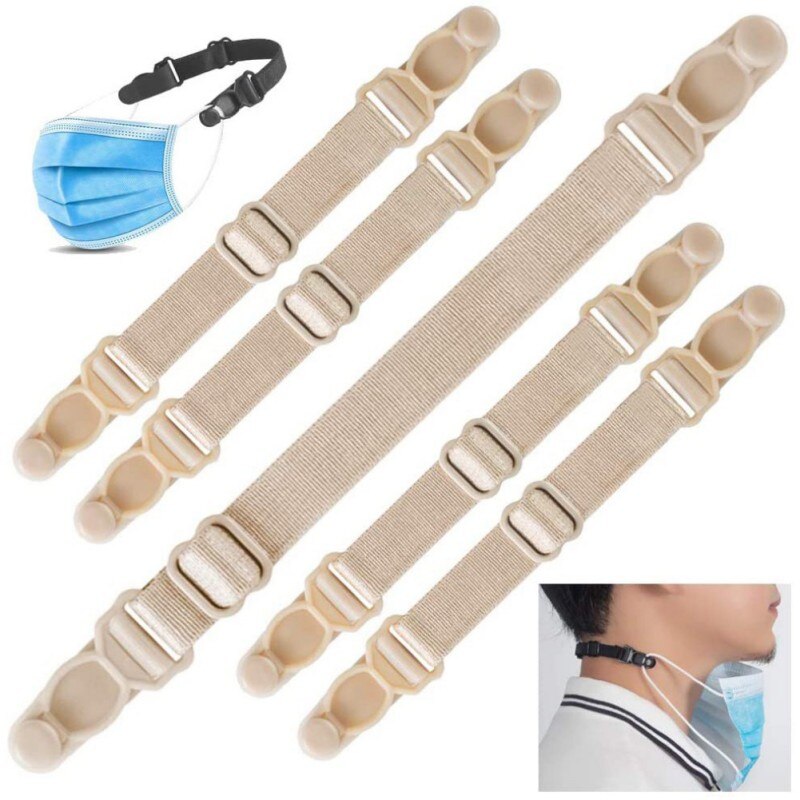 Extensor de correa para mascarilla, protección para las orejas, duradero, color negro, 5 unidades