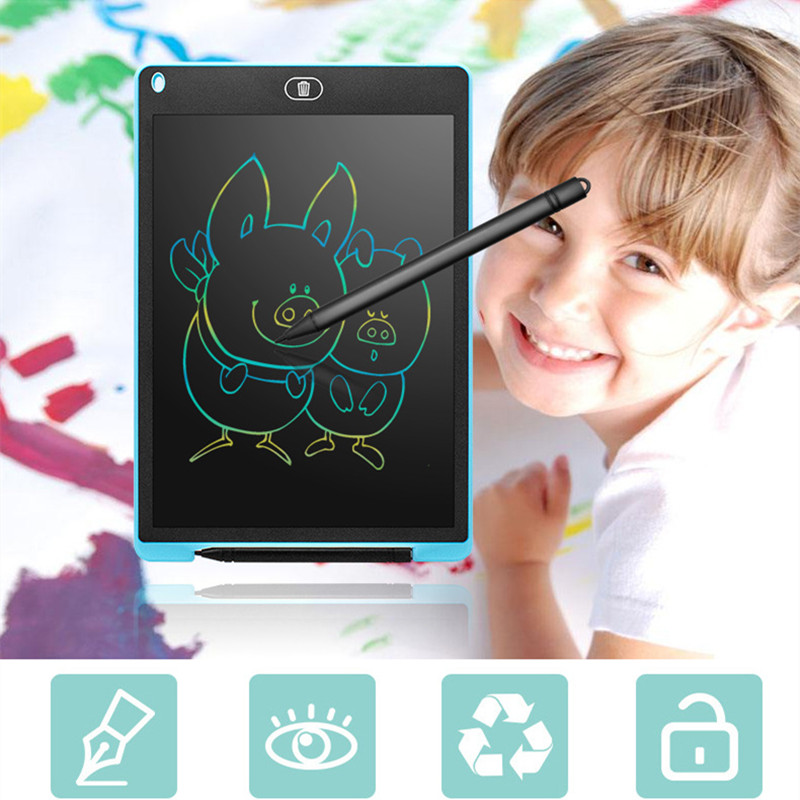 Tablette LCD pour écriture et dessin électronique, ardoise numérique et colorée, pour enfants et adultes, protège les yeux, 12 pouces