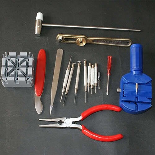 16 Stuks Horloge Reparatie Kit Set Wrist Strap Pas Pin Tool Kit Terug Remover Horloge Gereedschap Horloge Opener Lente Bar reparatie Hendel Scr