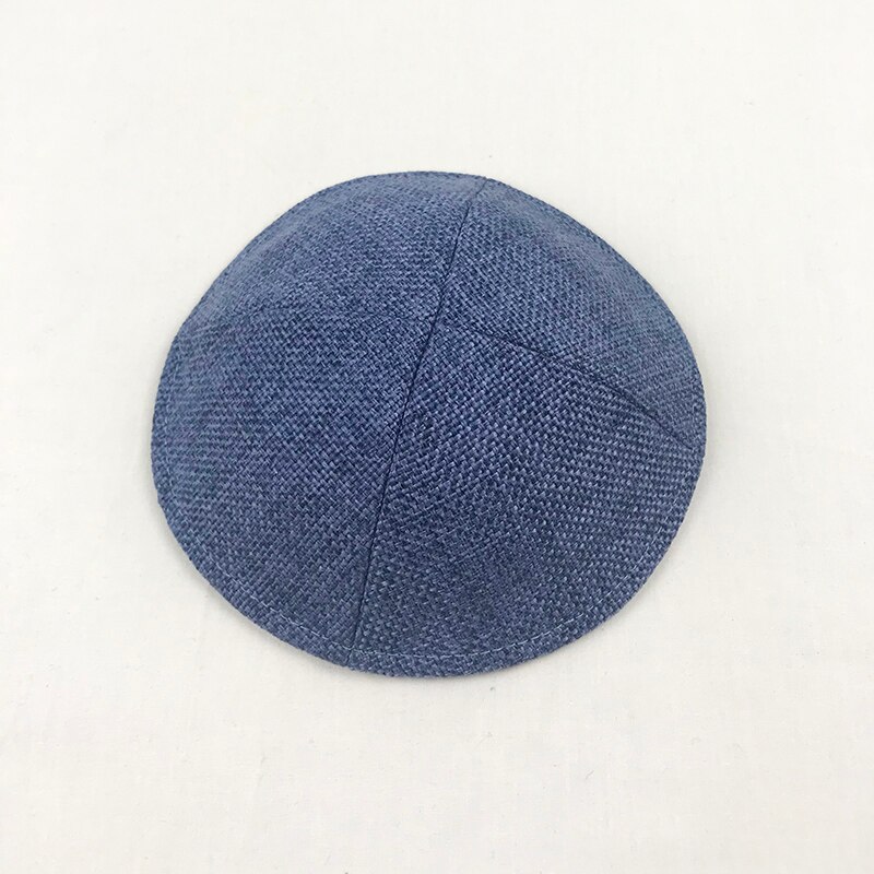 Linen Cotton Jeans Kippah Yarmulke Jewish Yamaka Kippa Israel Cap Judaica with clip: Linen-1