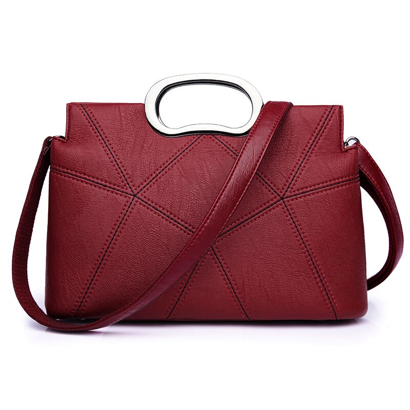 Vrouwen Handtassen Mode Hoge Pu Leer Vrouwen Tas Open Metalen Ring Enveloppen Draagbare Schouder Handtas 3883: 3883-Red
