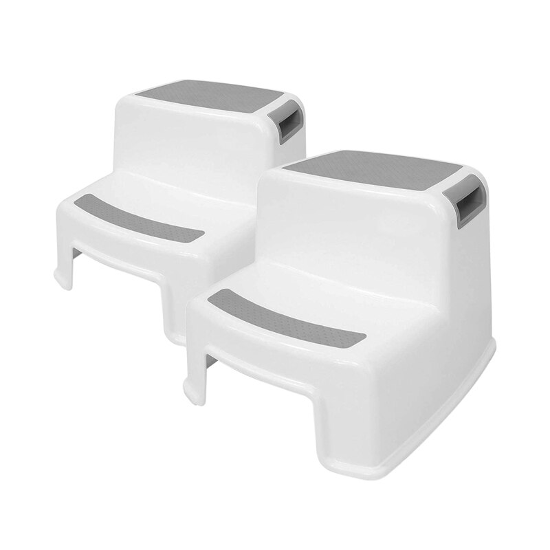 2 pakke 2- trins skammel til børn småbørns skammel til toiletpotte træning skridsikker blødt greb for sikkerhed som badeværelsespotte skammel: Default Title