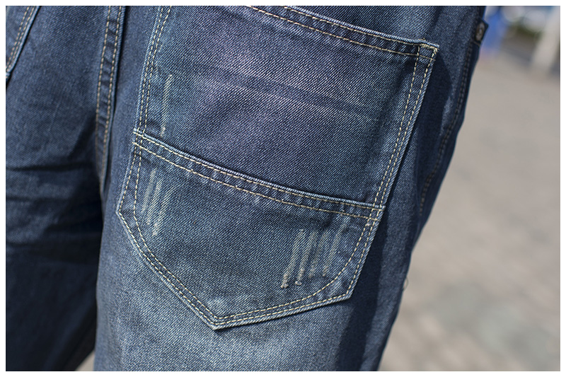 Men High Waist Straight Fit Stretch Jeans