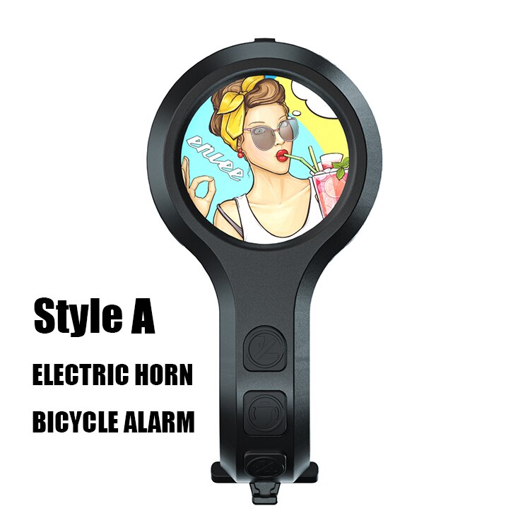 Enlee Bike Electric Horn Super Loud MTB Bell Road Cycling Bell Alarm Bicycle Anti-theft Device: Style A