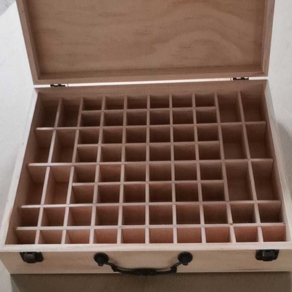 25 Slots Houten Opbergdoos 1Pcs Carry Organizer Etherische Olie Flessen Aromatherapie Container Opbergdoos Geval: 68 Slots