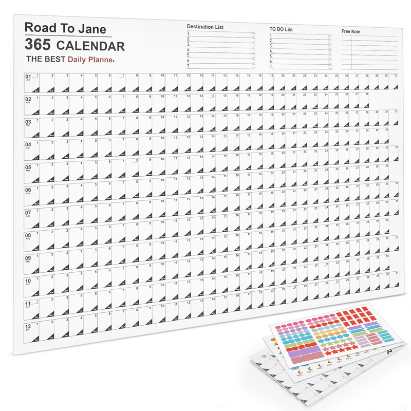 2025 2024 Kalender Planner Vel Grote Muur Kalender Kawaii Takenlijst Planner Doellijst Schema Organisator Kantoorbenodigdheden: Paars