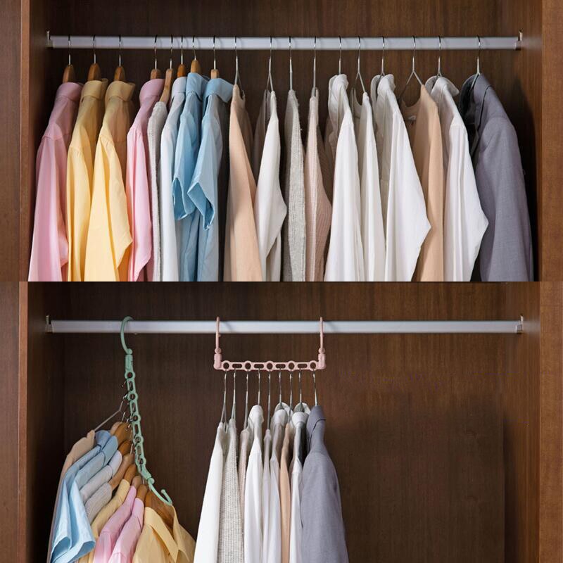 5 Holes Multifunctional Clothes Hanging Chain Metal Clothes Closet Hangers Shirts Tidy Hangers Save Space Clothing Organizer
