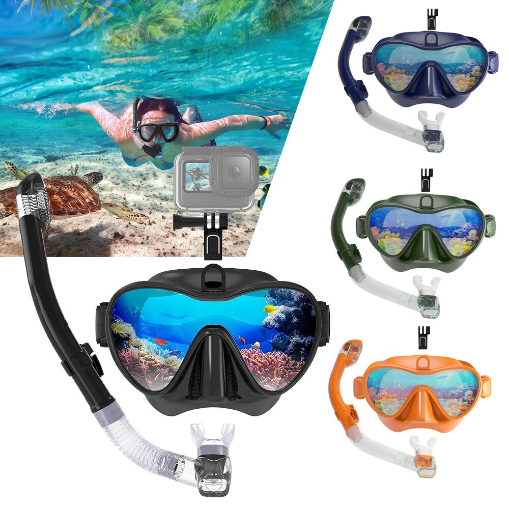 Ensemble de lunettes de plongée avec support de tuba sec, pour Gopro, masque de plongée , équipement spécial de piscine