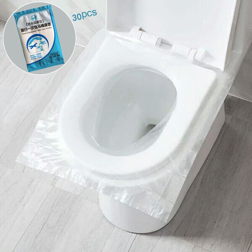 30 Stks/pak Draagbare Wegwerp Toilet Seat Cover Mat Voor Reizen Camping 100% Waterdichte Wc-papier Pad Badkamer Accessiories