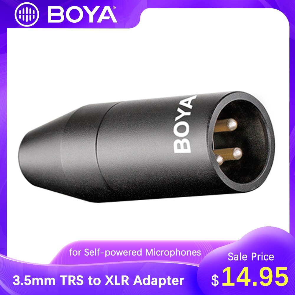 BOYA 35C-XLR Adapter Convert 3.5mm Mini Jack Input to Male XLR Output for Sony Panasonic Camcorder Mixer Camera Audio Recorder: Default Title