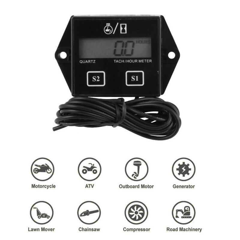 Digitale Rpm Tach Urenteller Toerenteller Gauge Voor Motorfiets Dirt Bike 2/4 Takt Motoren