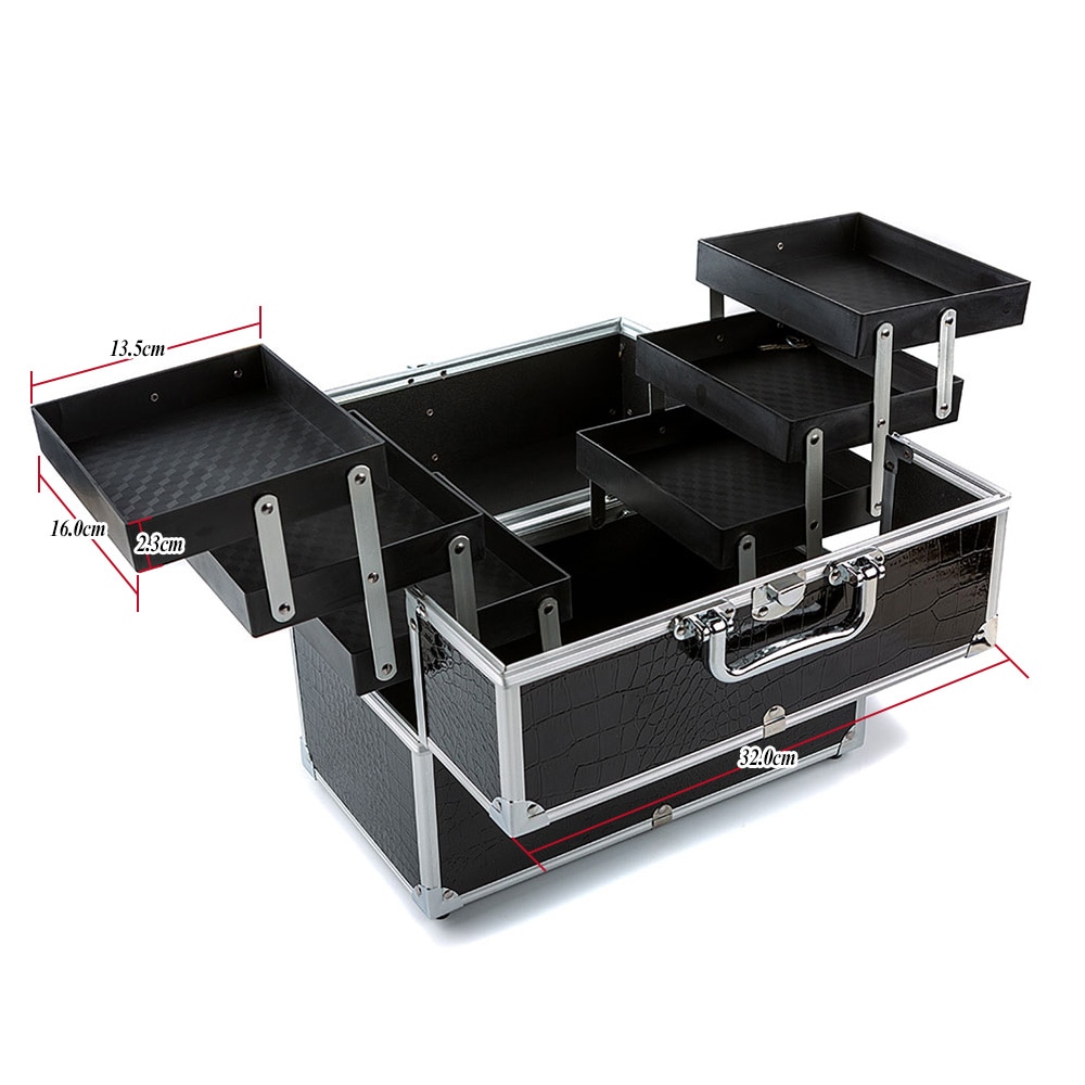 Large Cosmetic Organizer Box Hair Salon Storage Box Make Up Case Cosmetic tool for Make Up Tools Lockable Containing Storage Box