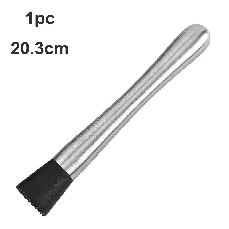 2pc Stainless Fruit Muddlers Caipirinha Pestles Cocktail Ice Hammer Crushed Popsicle Lemon Squeeze Tool Bar Tool Kitchen Gadgets: 1pc 20.3cm