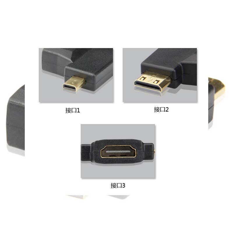 10pcs HDMI Female to Mini Micro HDMI Male V1.4 2 in 1 Convertor Adapter Tt