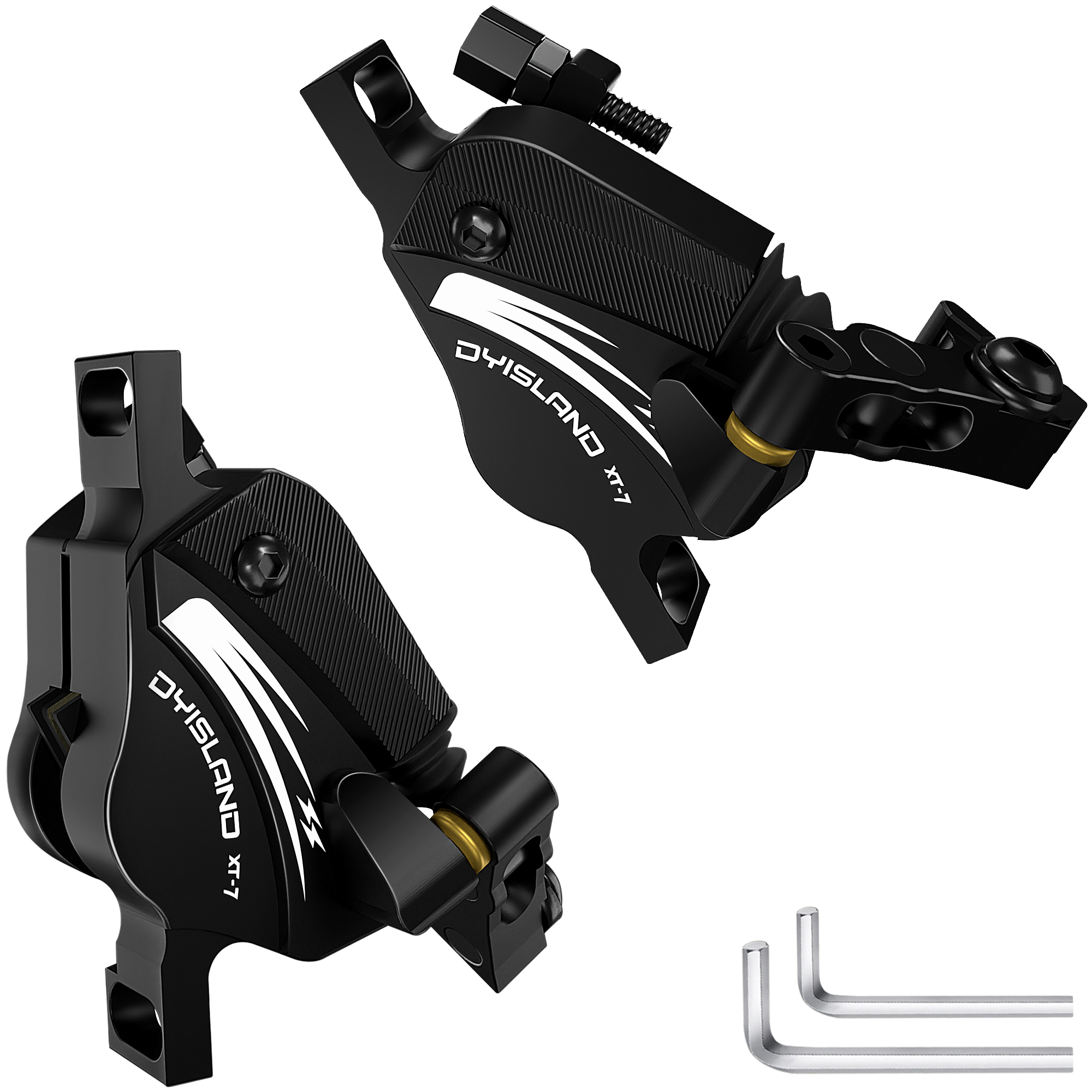 DYISLAND XT7 MTB Line Pulling Hydraulic Disc Brake Electric bike Line Pulling Oil Pressure Calipers Mountain bike brake: black