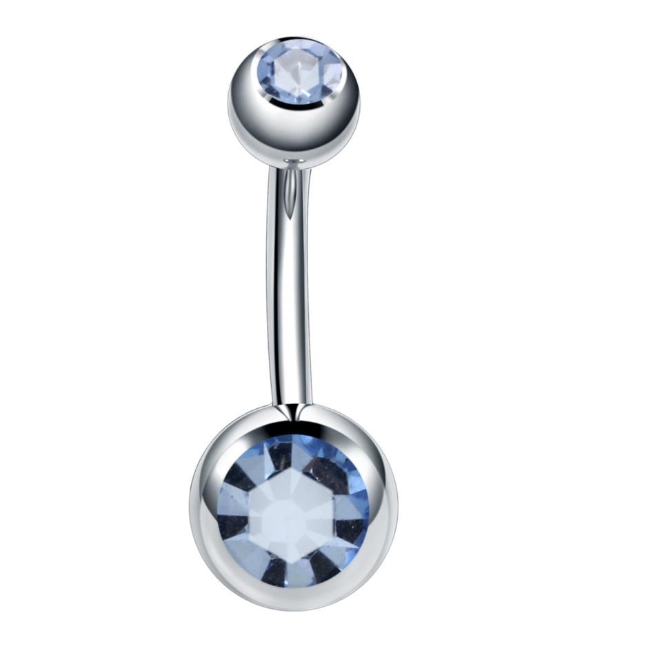 10 stuks/lot roestvrijstalen navelpiercings met strasssteentjes, navelringen, ombligo-balletjes, nombril-buikpiercings, sexy lichaamssieraden
