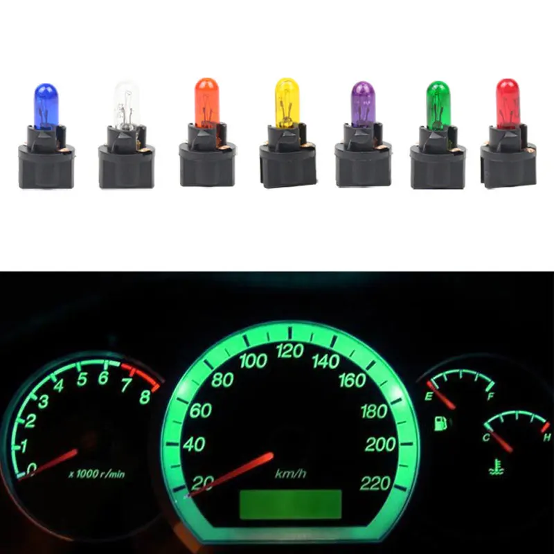 1/5/10 Uds T5 luz LED para coche automóviles diodo emisor de luz instrumento calibre tablero bombillas 12v/24v lámpara Interior de coche