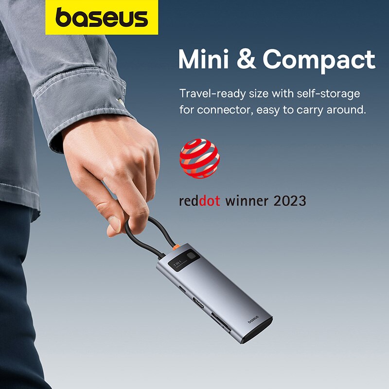 Baseus 7-in-1 Gen 2 USB C HUB 4K @ 60Hz HDMI 3 * USB 3.0 PD 100W Type C poort SD/TF kaartlezer voor Macbook iPad M2 M1 stoomdek