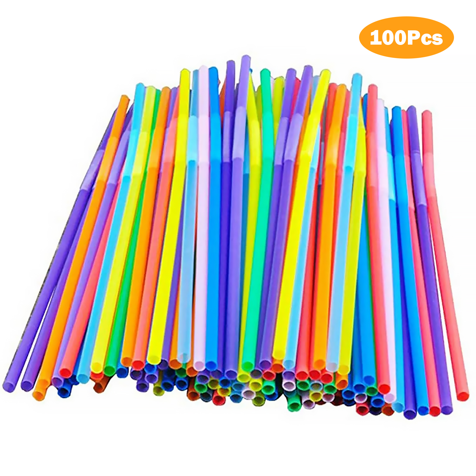 100-1500PCS Colorful&Black Flexible Plastic Drinking Straws Milk Tea Bar Party Wedding Kitchen Beverage Straw Home Accessories: Red