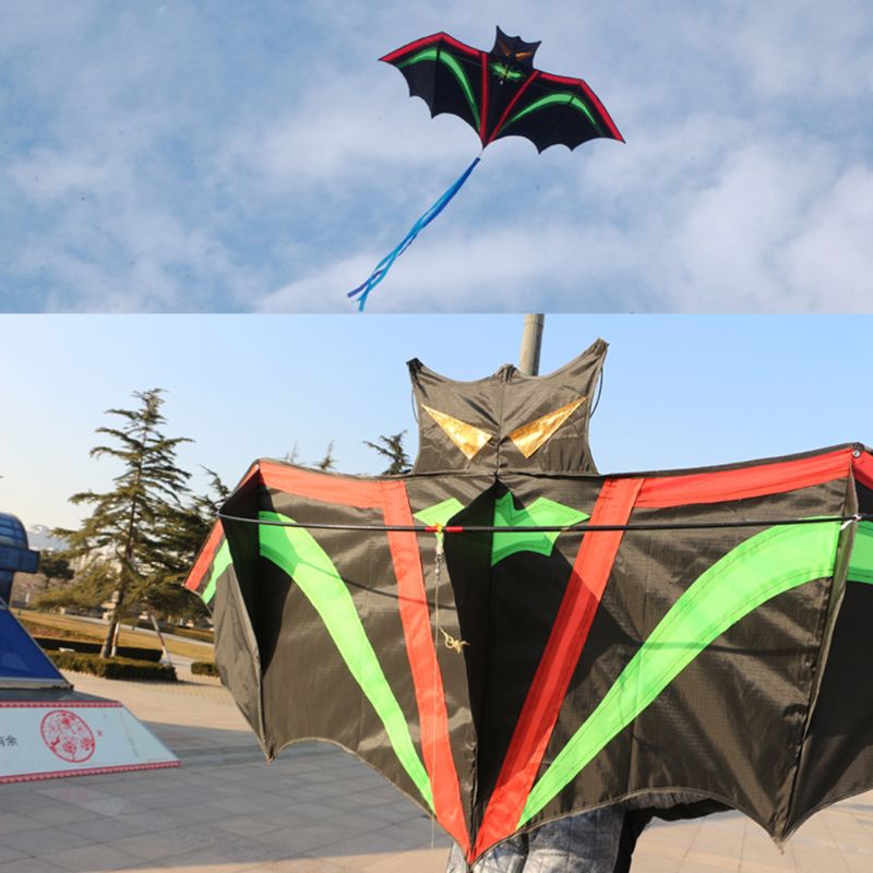 1.9 M/6.23ft 1.9 M/6.23ft Cartoon Vleermuis Vliegers Frp Hars Staaf Vliegende Sport Strand Ripstop Nylon Kitesurf kinderen Familie Outdoor