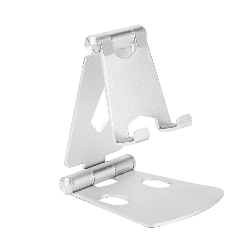 Soporte Universal de aleación de aluminio para teléfono inteligente, soporte de escritorio, soporte de carga para iPhone, soporte metálico para tabletas, soporte para ipad y Tablet: Silver B