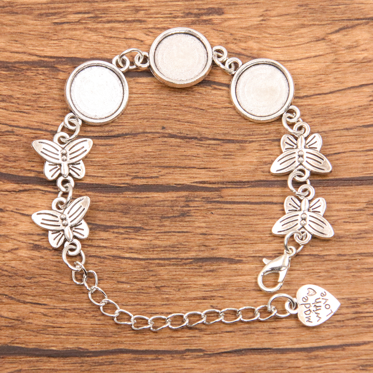 1 Uds., 2 colores, 15 estilos, aleación de Zinc de Metal, pulsera redonda de 12mm, ajuste de cabujón, conector de flor y Luna, accesorios de joyería hechos a mano: Verde militar