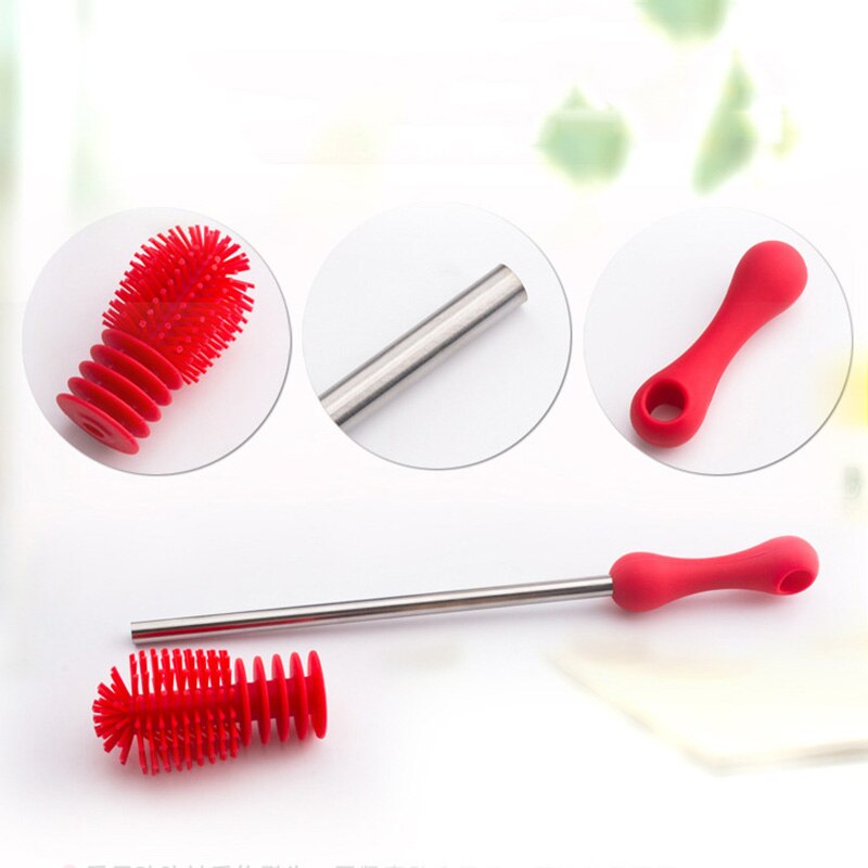 Silicone Baby Bottle Brush Silicon Wash Clearing Brushes Long Handle Baby Kids Milk Bottle Cleaner Brushes