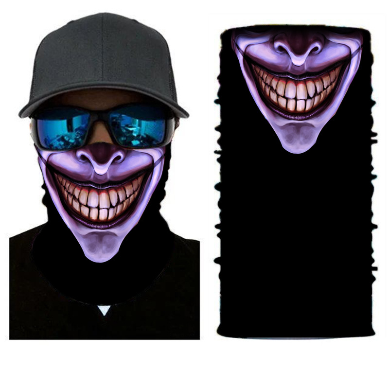 2021 3D czaszki twarze szalik odkryty wielofunkcyjny mężczyźni magia zmienny szyi Tube Snood Bandana cieplej Unisex szaliki obóz turystyczny: S50