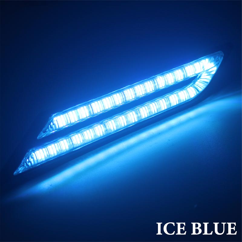 2 st led-varselljus för bilar, 12v varningslampor, vitt ljus, vattentäta dimljus, tillbehör, varningslampor, styling, led-lampor för bilar: Blå
