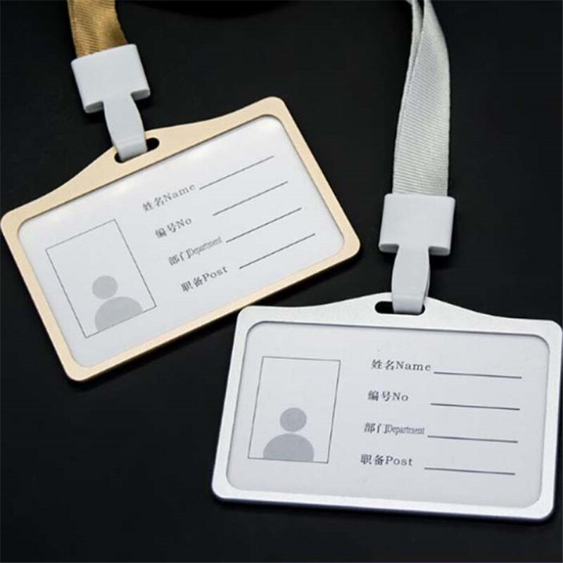 Tarjeta De Nombre de trabajo de aleación de aluminio , soporte de tarjeta de trabajo de negocios, tarjeta de identificación, cordón Vertical de Metal, funda de negocios