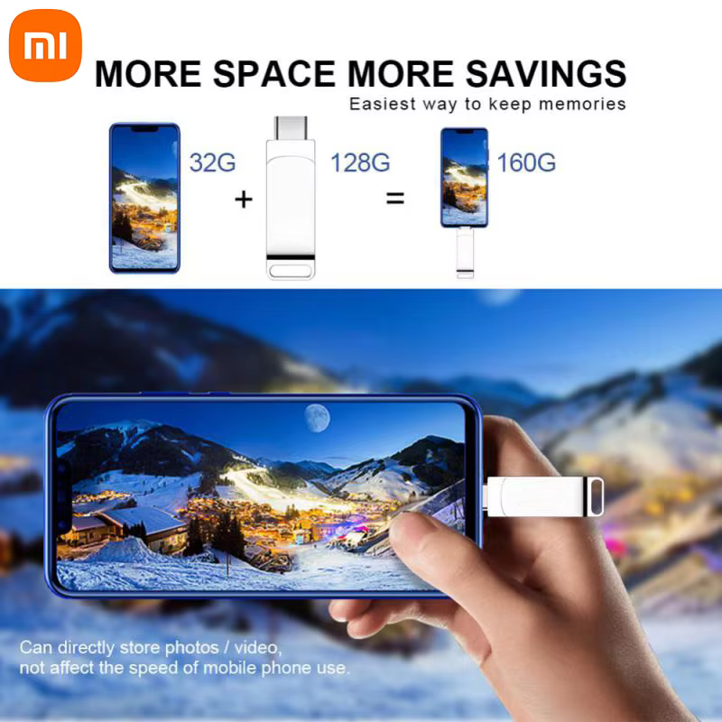 Xiaomi 16TB Flash Drive USB 3.2 Super High Speed Transfer Metal Mini U Disk Pen Drive Type C Memory Waterproof Disk SSD U Drive