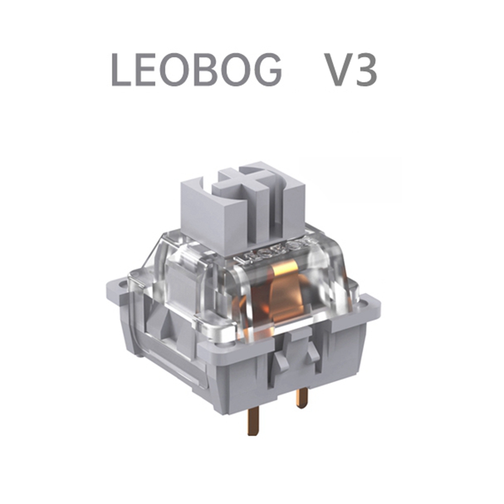 LEOBOG GrayWood V3 Keyboard Switch 3Pin Linear Custom Mechanical Keyboard HIFI RGB Lubricated -Swap 57g Switches for GK61