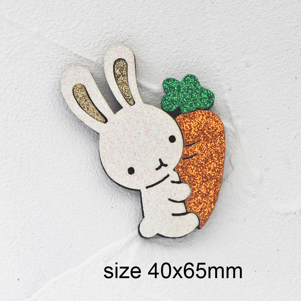 10 szt. Brokatowy króliczek filc dla DIY niemowlę dziewczynka Królik utrzymać marchewka akcesoria Kawaii wielkanocne sierść zwierzęca nakrycia głowy dzieci: Antyczna miedź