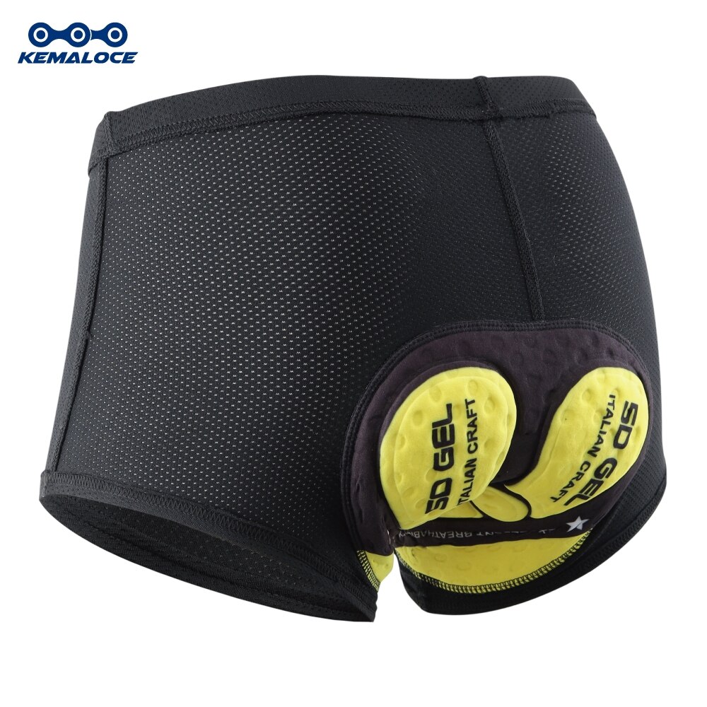 KEMALOCE 2021 5D Gel Pad pantaloncini da ciclismo intimo da ciclismo Pro mutande da ciclismo antiurto pantaloncini da bicicletta intimo da bici nero: S / Underwear005