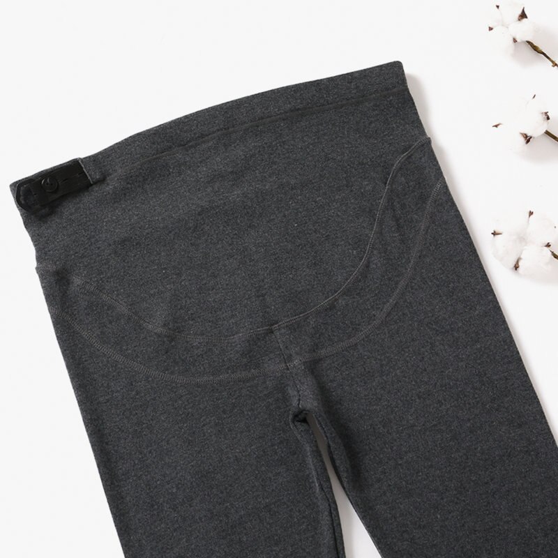 Höst vinter smal gravid legging mage legging för gravida kvinnor graviditet pennbyxor bomull: Mörkgrå / Xl