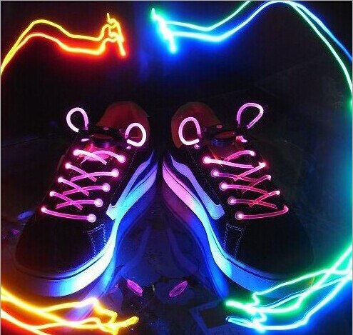 5 Set de cordones de zapatos LED de , cordones de zapatos, luz de Flash, tira de palo brillante, cordones de zapatos planos, disco para accesorios de zapatos